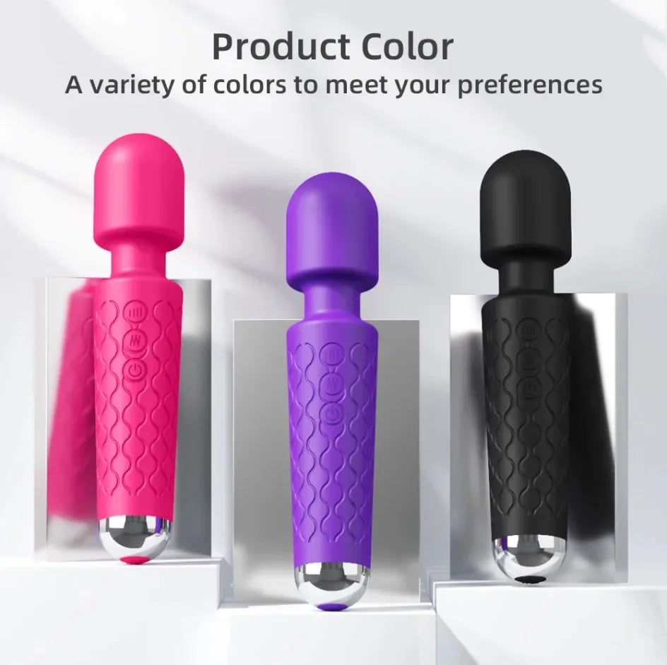 20-Speed Magic Wand Vibrator – Powerful AV Massager for Women | Nipple, G-Spot & Clitoral Stimulator