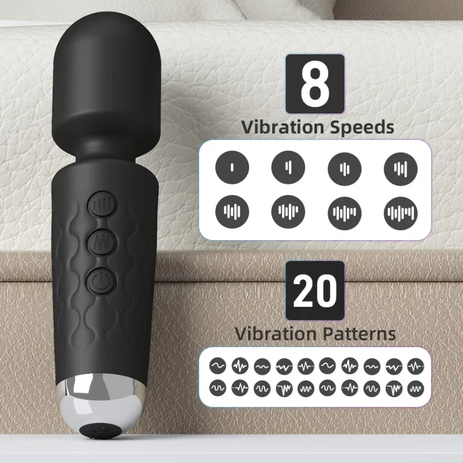 20-Speed Magic Wand Vibrator – Powerful AV Massager for Women | Nipple, G-Spot & Clitoral Stimulator