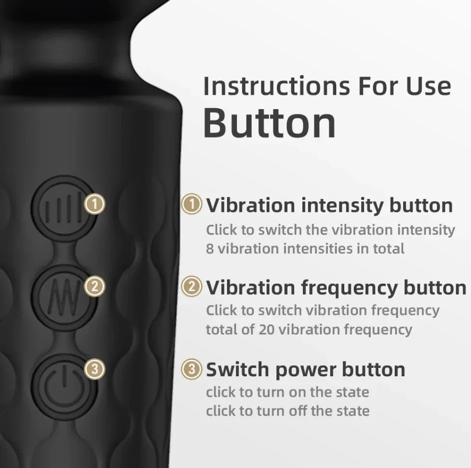 20-Speed Magic Wand Vibrator – Powerful AV Massager for Women | Nipple, G-Spot & Clitoral Stimulator