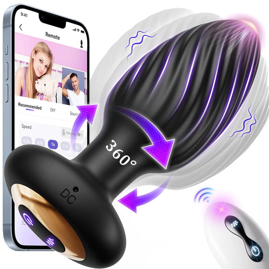 VibeMaster 360 – Bluetooth Rotating Anal Plug with 14 Vibration Modes