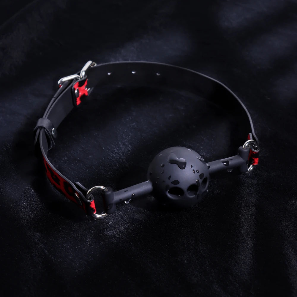BreathPlay – Detachable Silicone Ball Gag with Breathing Holes | Adjustable BDSM Mouth Plug