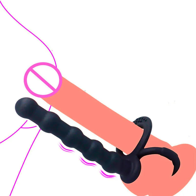 Double Penetration Sex Toy Set – Dildo, Anal Beads & Cock Ring | Unisex Pleasure Kit for Men & Women