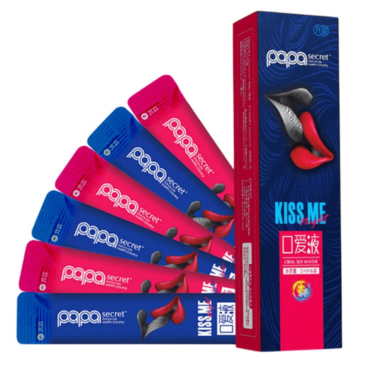 6-Pack Edible Flavored Lubricants – Strawberry, Peach, Ice & Fire | Oral Sex Water-Based Lube for Couples