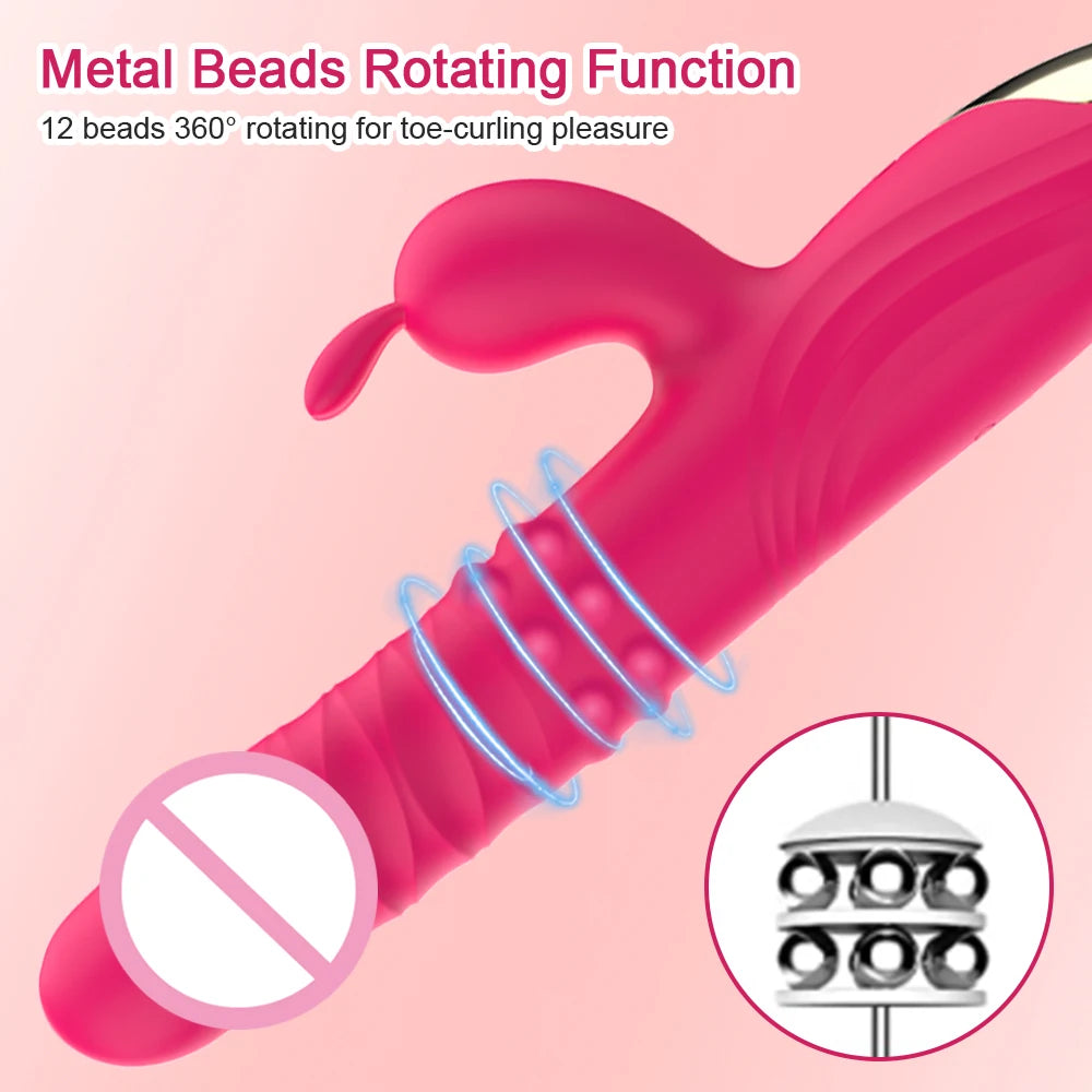 PleasurePulse – Rabbit Vibrator with Rotating & Thrusting Action | G-Spot & Clitoral Stimulator