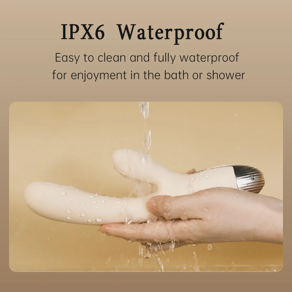 DRY WELL Rabbit Vibrator with Unique Patting Function Clitoris Stimulator Dildo with 10 Powerful Modes Dual Motor Stimulator