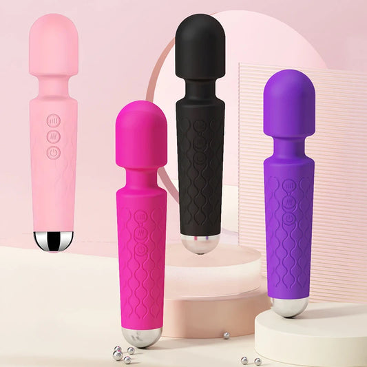 20-Function Rechargeable AV Wand – G-Spot, Clitoral & Anal Stimulator | Multi-Speed Vibrator for Intense Pleasure