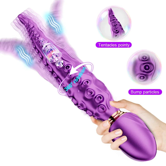 Octopus Tentacle Clitoral Vibrator,Vibrating Realistic Monster G Spot Dildos with 9 Vibration Rotation Modes,Sexy Toy for Women