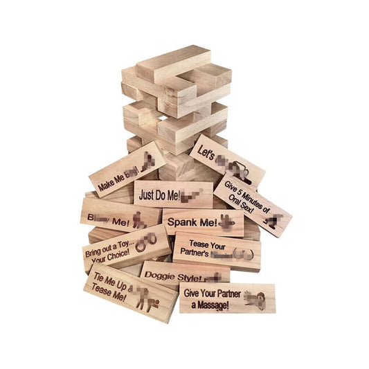 48-Piece Couples Block Tower Game – Date Night & Party Stacking Challenge