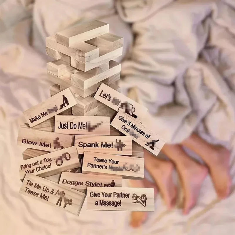 48-Piece Couples Block Tower Game – Date Night & Party Stacking Challenge