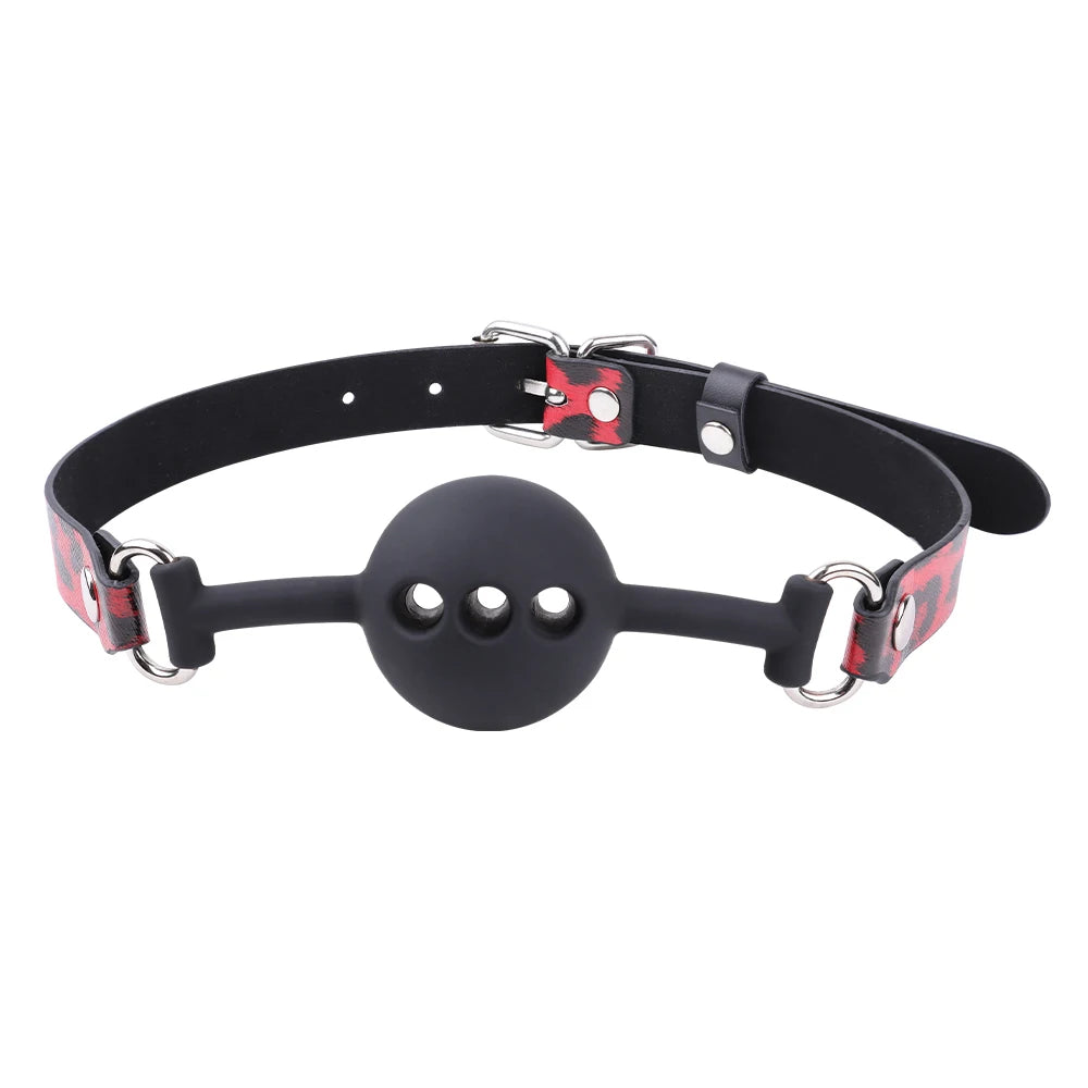BreathPlay – Detachable Silicone Ball Gag with Breathing Holes | Adjustable BDSM Mouth Plug