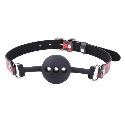BreathPlay – Detachable Silicone Ball Gag with Breathing Holes | Adjustable BDSM Mouth Plug