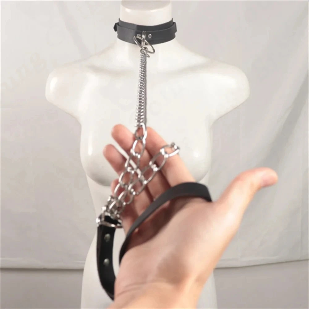 Dark Desire Chain Collar Harness – Fetish Bondage Lingerie
