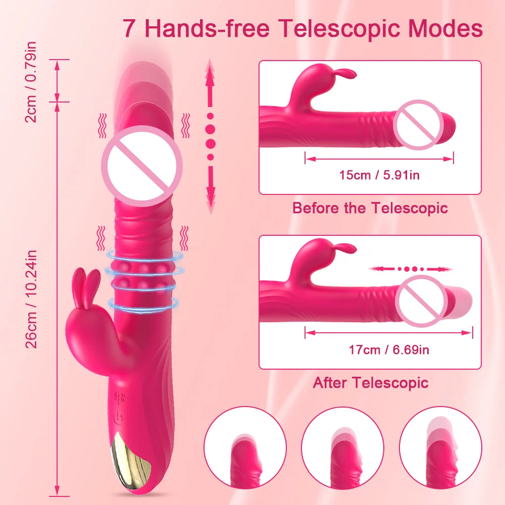 PleasurePulse – Rabbit Vibrator with Rotating & Thrusting Action | G-Spot & Clitoral Stimulator