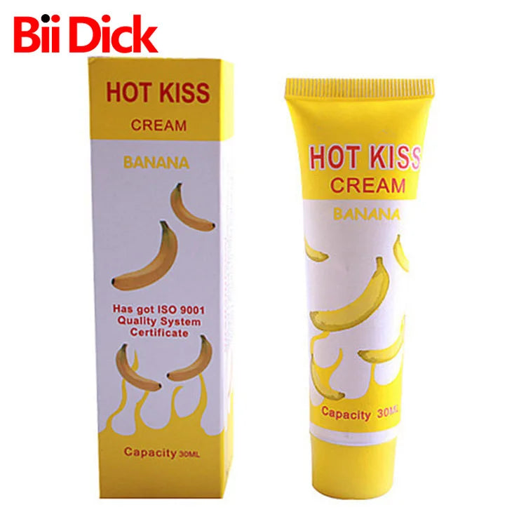 HOT KISS Banana Edible Lubricant – Fruit-Flavored Body Grease for Oral, Vaginal & Anal Play | Pain-Relieving Massage Gel