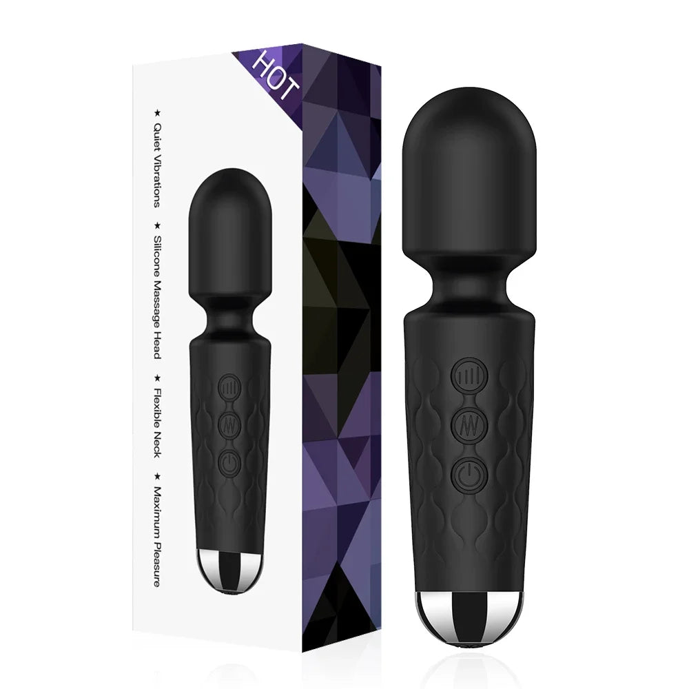 20-Speed Magic Wand Vibrator – Powerful AV Massager for Women | Nipple, G-Spot & Clitoral Stimulator