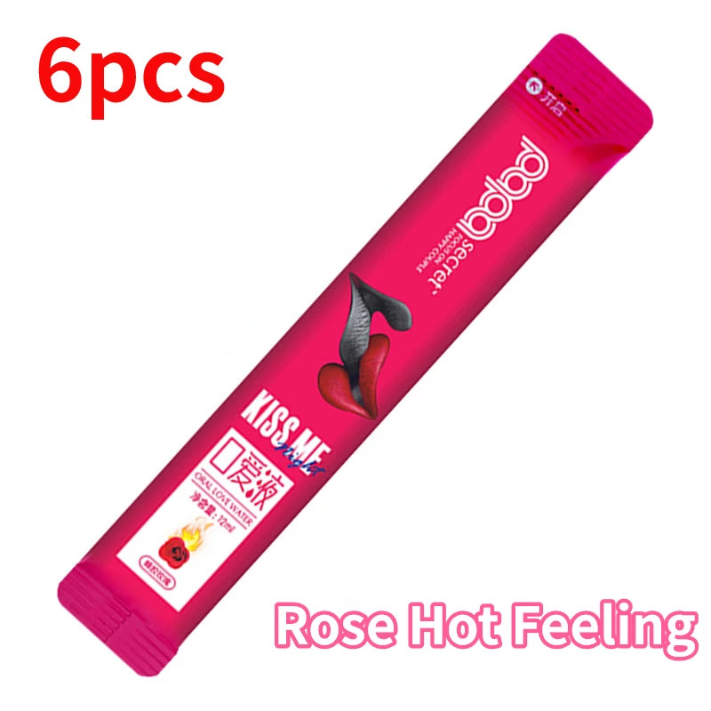 6-Pack Edible Flavored Lubricants – Strawberry, Peach, Ice & Fire | Oral Sex Water-Based Lube for Couples