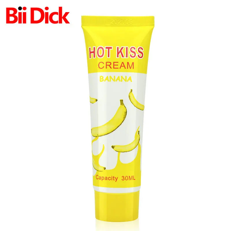 HOT KISS Banana Edible Lubricant – Fruit-Flavored Body Grease for Oral, Vaginal & Anal Play | Pain-Relieving Massage Gel