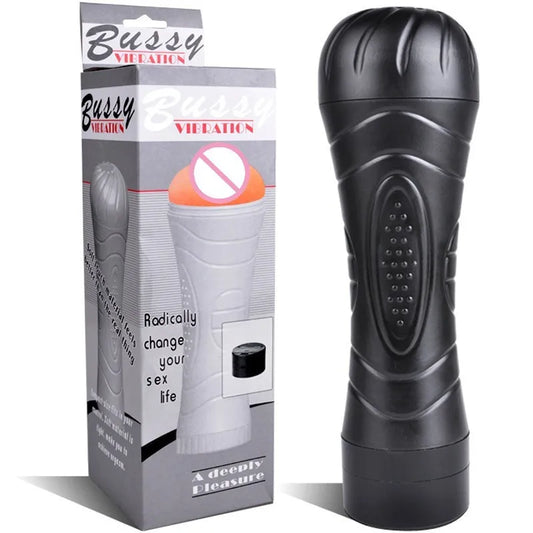 StrokeMaster Vibe Cup – Realistic Vibrating Pocket Pussy for Men