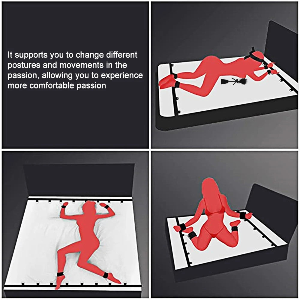 Ultimate BDSM Bondage Kit for Couples – Bed Restraints, Cuffs & Erotic Play
