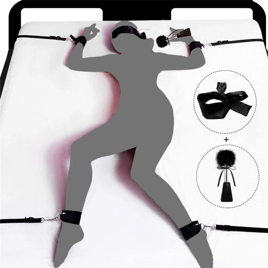 Ultimate BDSM Bondage Kit for Couples – Bed Restraints, Cuffs & Erotic Play